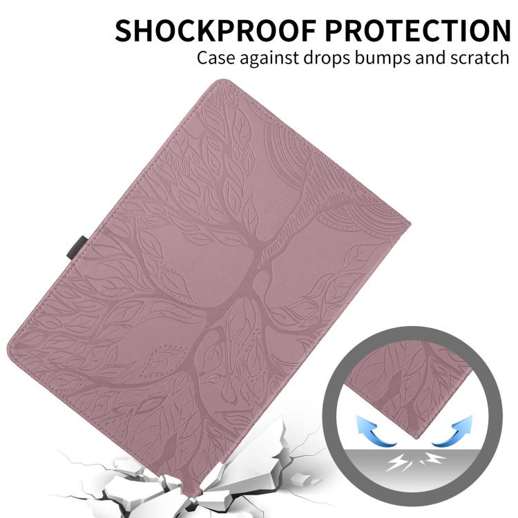 For Samsung Galaxy Tab S10 / S8 / S7 Tree Life Embossed Rotation Leather Tablet Case(Rose Gold) - Tab S10 Cases by PMC Jewellery | Online Shopping South Africa | PMC Jewellery | Buy Now Pay Later Mobicred