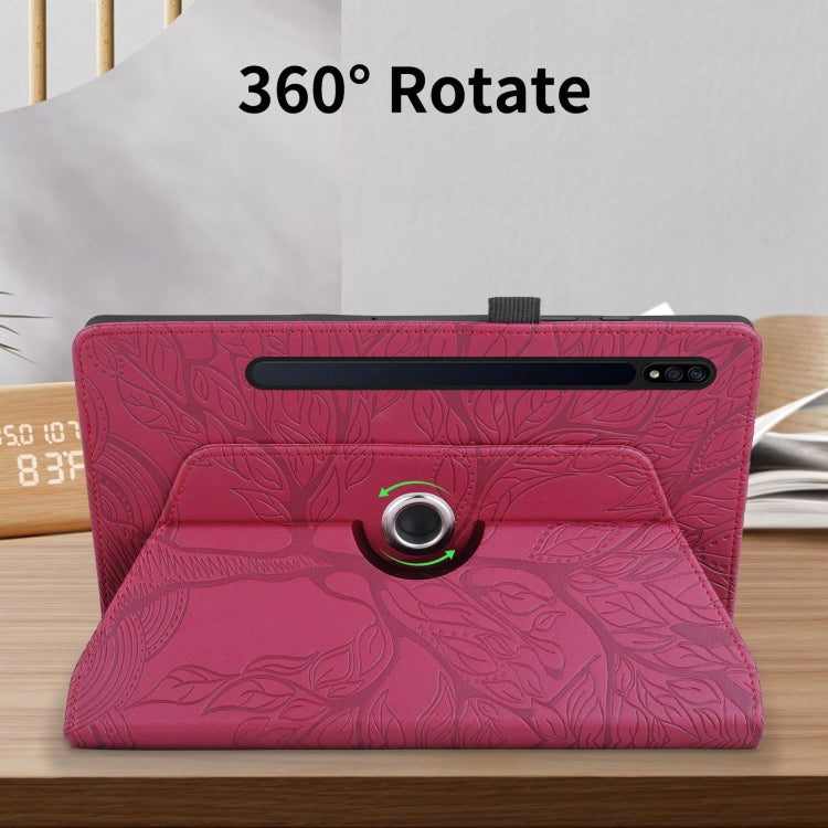 For Samsung Galaxy Tab S10+ / S9+ / S8+ Tree Life Embossed Rotation Leather Tablet Case(Red) - free shipping - PMC Jewellery - Order now!