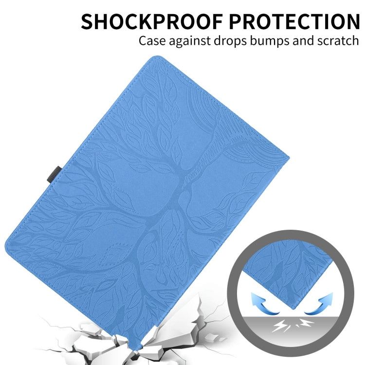 For Samsung Galaxy Tab S10 Ultra / S9 Ultra Tree Life Embossed Rotation Leather Tablet Case(Blue) - Galaxy Tab S9 Ultra Cases by PMC Jewellery | Online Shopping South Africa | PMC Jewellery | Buy Now Pay Later Mobicred