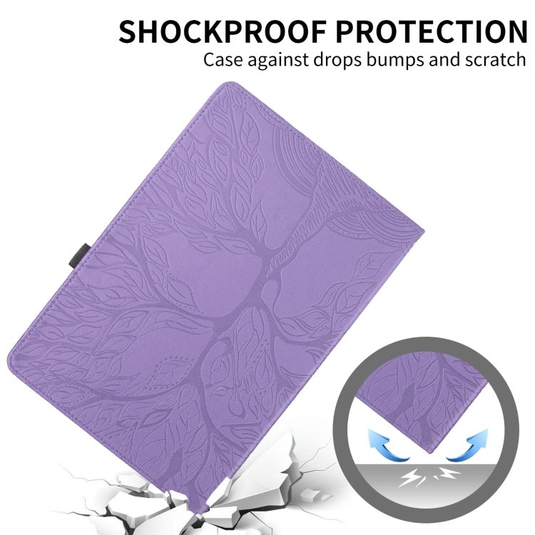 For Nokia T21 Tree Life Embossed Rotation Leather Tablet Case(Purple) - free shipping - PMC TechLife - Order now!