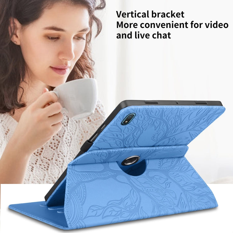 For Nokia T20 10.4 2021 Tree Life Embossed Rotation Leather Tablet Case(Blue) - Nokia by PMC TechLife | Online Shopping South Africa | PMC TechLife | Buy Now Pay Later Mobicred