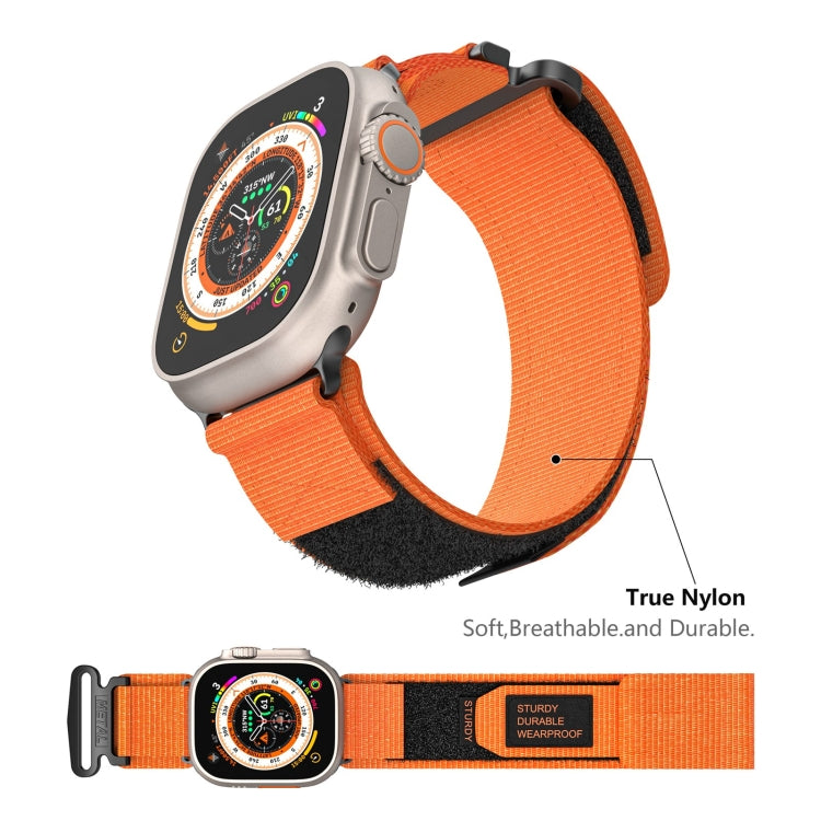 For Apple Watch Ultra 2 49mm AW Nylon Two-Section Watch Band(Orange) - Watch Bands by PMC Jewellery | Online Shopping South Africa | PMC Jewellery | Buy Now Pay Later Mobicred