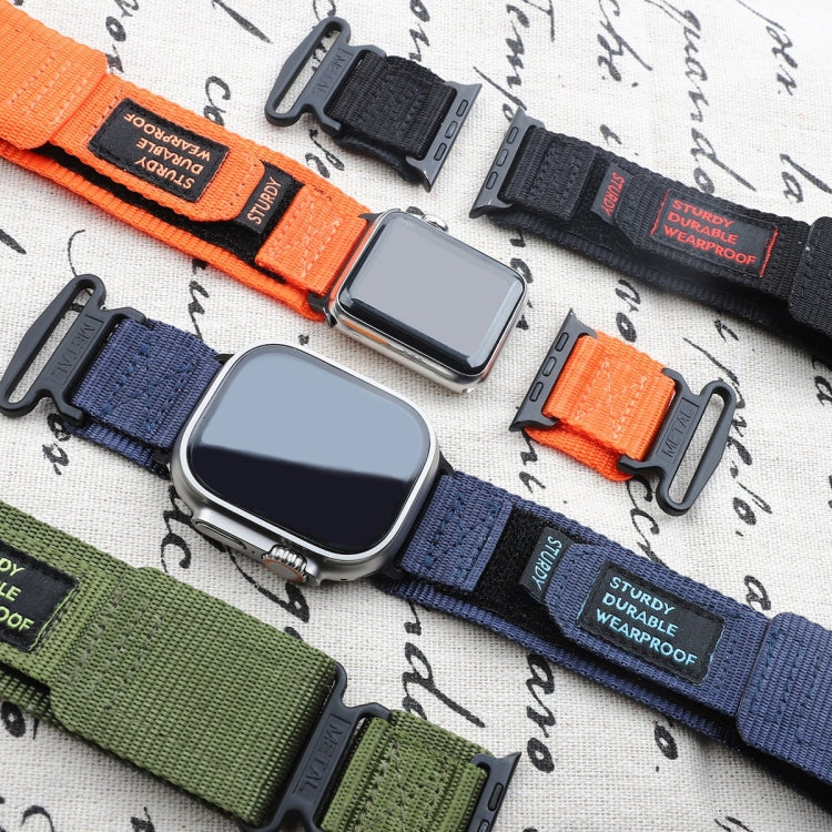 For Apple Watch SE 2023 40mm AW Nylon Two-Section Watch Band(Blue) - Watch Bands by PMC TechLife | Online Shopping South Africa | PMC TechLife