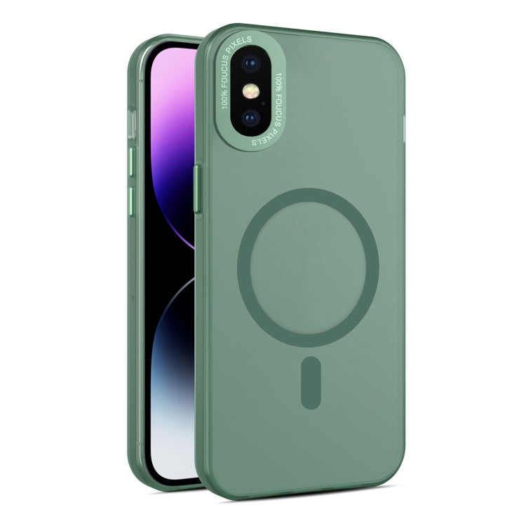 For iPhone XS Max MagSafe Frosted Translucent Mist Phone Case(Green) - More iPhone Cases by PMC Jewellery | Online Shopping South Africa | PMC Jewellery