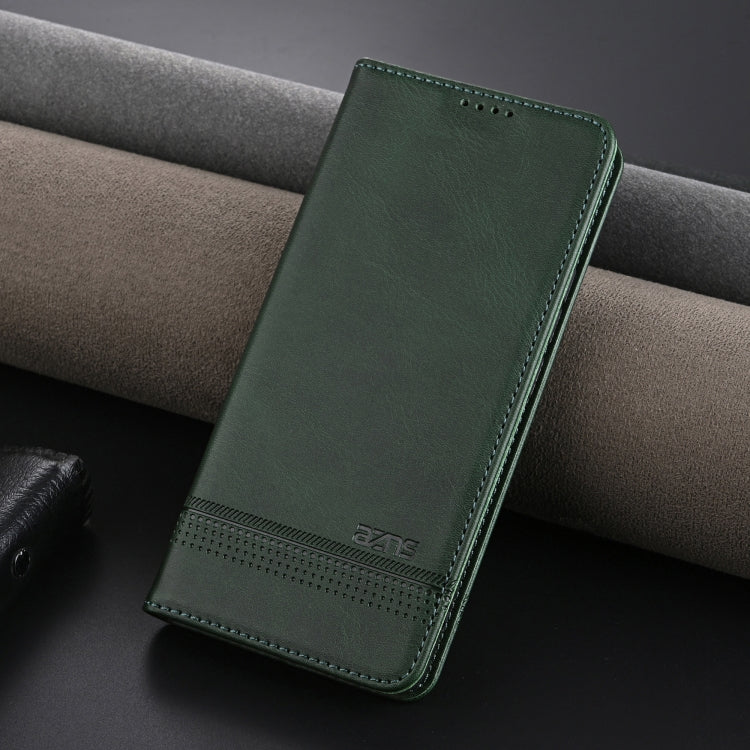 For OPPO Reno11 Global AZNS Magnetic Calf Texture Flip Leather Phone Case(Dark Green) - Reno11 Cases by AZNS | Online Shopping South Africa | PMC Jewellery | Buy Now Pay Later Mobicred