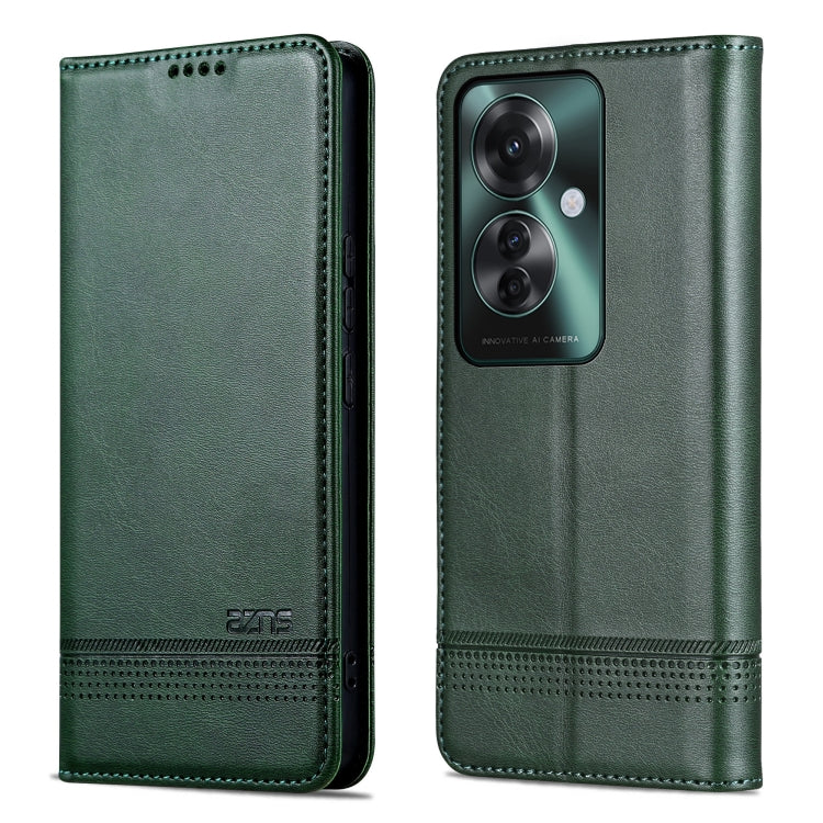 For OPPO Reno11 F AZNS Magnetic Calf Texture Flip Leather Phone Case(Dark Green) - Reno11 F Cases by AZNS | Online Shopping South Africa | PMC Jewellery | Buy Now Pay Later Mobicred