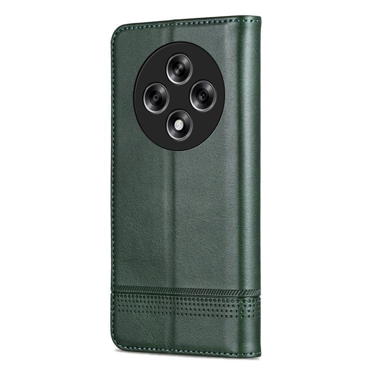 For OPPO Reno12 F 4G AZNS Magnetic Calf Texture Flip Leather Phone Case(Dark Green) - Reno12 F Cases by AZNS | Online Shopping South Africa | PMC Jewellery | Buy Now Pay Later Mobicred