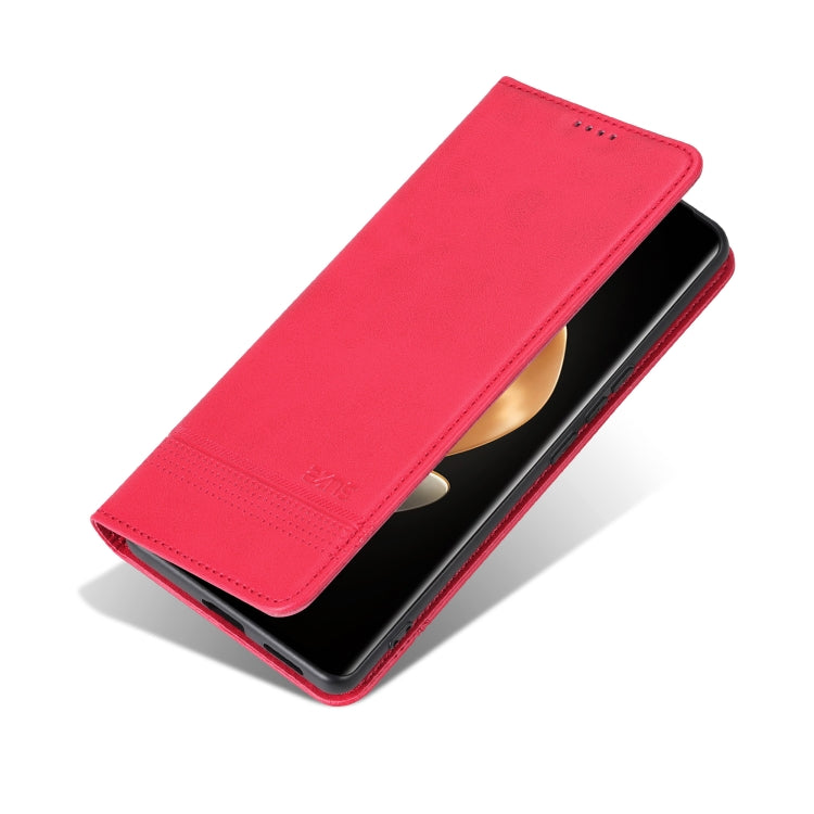 For OPPO Reno12 F 4G AZNS Magnetic Calf Texture Flip Leather Phone Case(Red) - Reno12 F Cases by AZNS | Online Shopping South Africa | PMC Jewellery | Buy Now Pay Later Mobicred