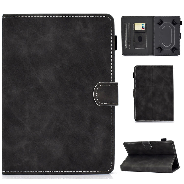 For 10 inch Tablet PC Universal Cowhide Texture Horizontal Flip Leather Case with Holder & Card Slots & Pen Slot(Grey) - 8 inch by PMC TechLife | Online Shopping South Africa | PMC TechLife | Buy Now Pay Later Mobicred