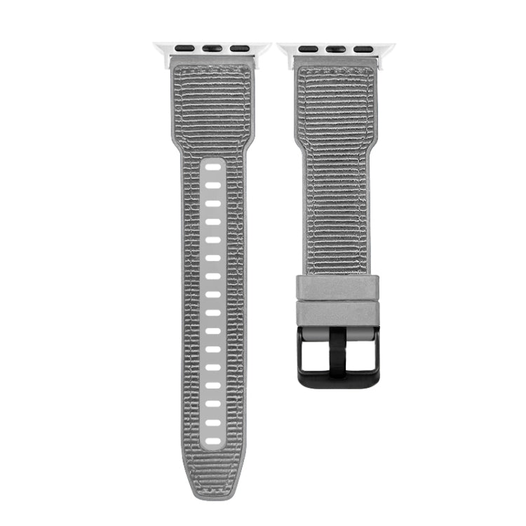 For Apple Watch Ultra 49mm Hybrid Braid Nylon Silicone Watch Band(Grey) - Watch Bands by PMC Jewellery | Online Shopping South Africa | PMC Jewellery | Buy Now Pay Later Mobicred