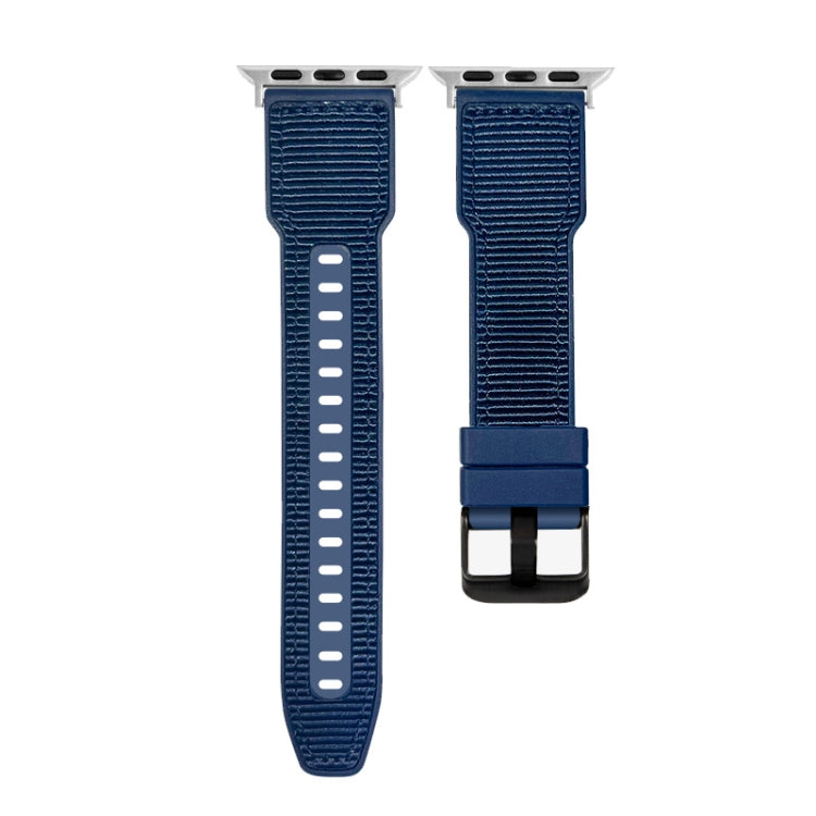 For Apple Watch SE 2023 40mm Hybrid Braid Nylon Silicone Watch Band(Blue) - Watch Bands by PMC Jewellery | Online Shopping South Africa | PMC Jewellery