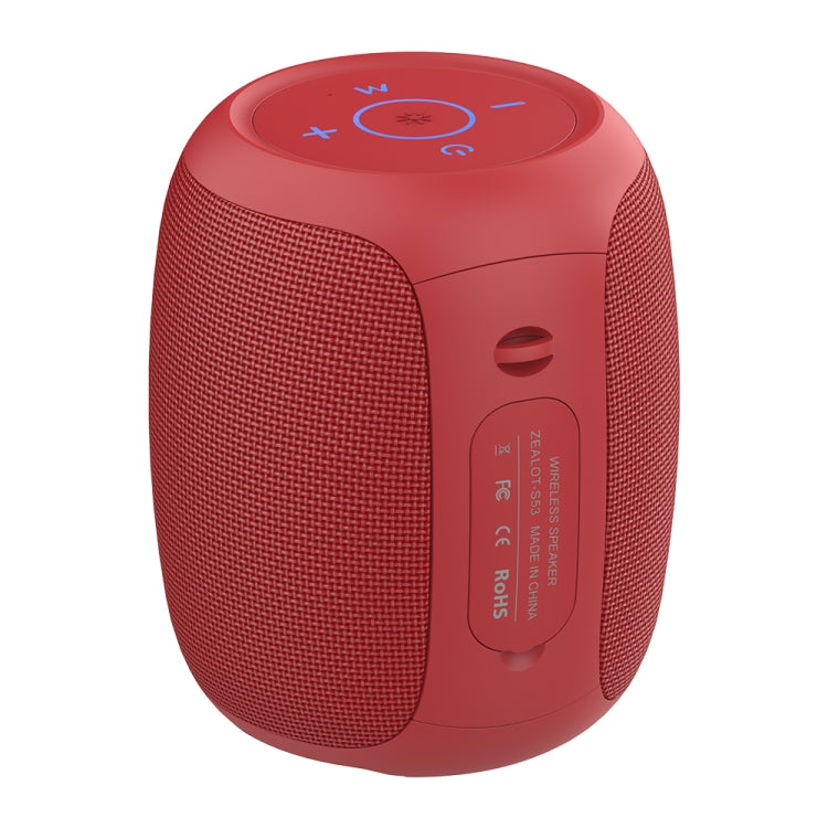 Zealot S53 IPX6 Waterproof Portable Colorful Wireless Bluetooth Speaker(Red) - Desktop Speaker by ZEALOT | Online Shopping South Africa | PMC Jewellery | Buy Now Pay Later Mobicred