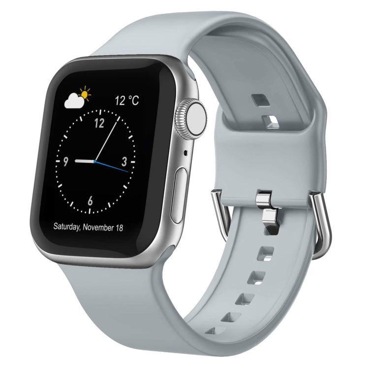For Apple Watch SE 40mm Pin Buckle Silicone Watch Band(Light Grey) - free shipping - PMC TechLife - Order now!