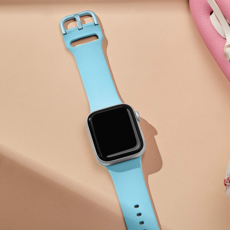 For Apple Watch Series 5 40mm Pin Buckle Silicone Watch Band(Light Blue) - free shipping - PMC TechLife - Order now!
