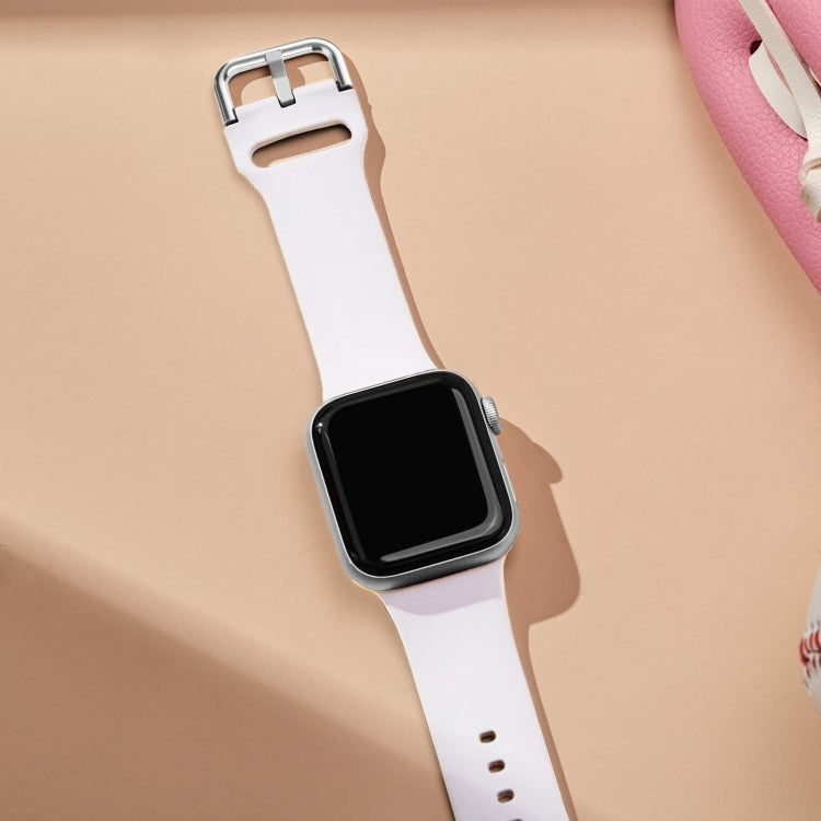 For Apple Watch 42mm Pin Buckle Silicone Watch Band(White) - free shipping - PMC TechLife - Order now!