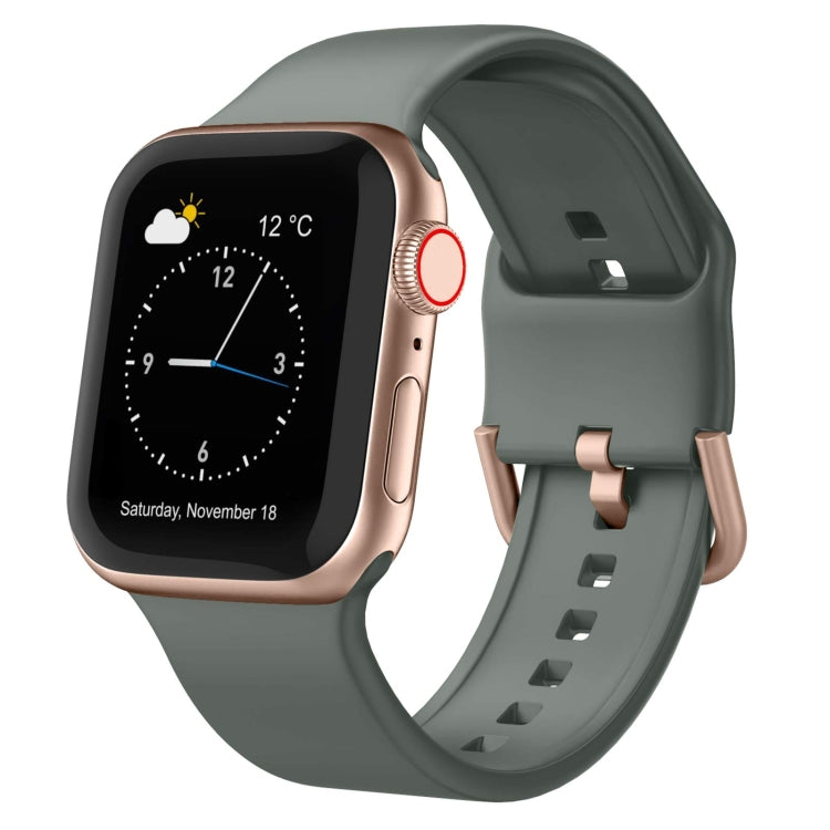 For Apple Watch 42mm Pin Buckle Silicone Watch Band(Olive) - free shipping - PMC TechLife - Order now!