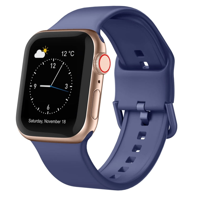 For Apple Watch SE 2023 40mm Pin Buckle Silicone Watch Band(Violet Gray) - Watch Bands by PMC Jewellery | Online Shopping South Africa | PMC Jewellery