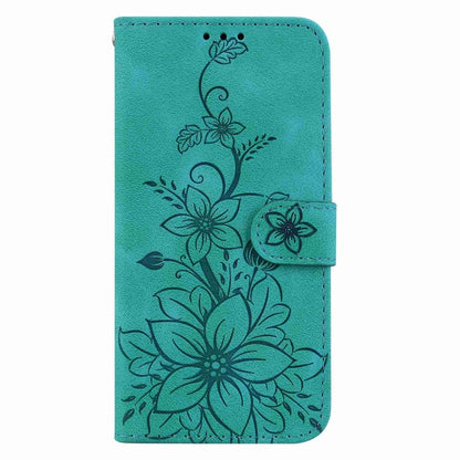 For Motorola Edge 2024 Lily Embossed Leather Phone Case(Green) - Motorola Cases by PMC Jewellery | Online Shopping South Africa | PMC Jewellery | Buy Now Pay Later Mobicred