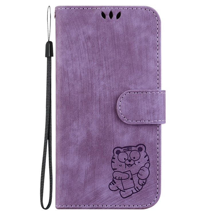 For iPhone SE 2024 Little Tiger Embossed Leather Phone Case(Purple) - More iPhone Cases by PMC Jewellery | Online Shopping South Africa | PMC Jewellery | Buy Now Pay Later Mobicred