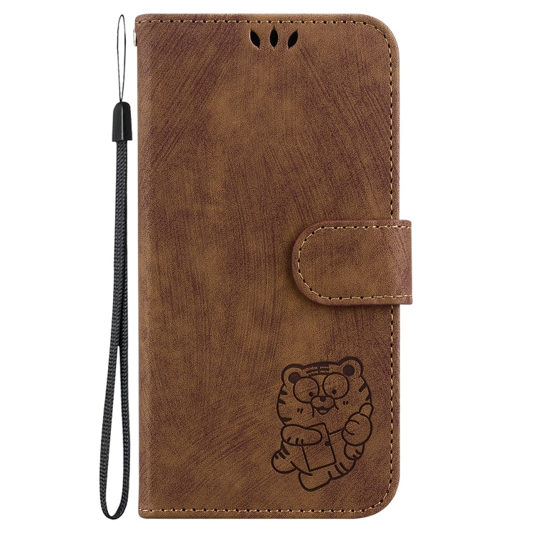 For iPhone SE 2024 Little Tiger Embossed Leather Phone Case(Brown) - More iPhone Cases by PMC Jewellery | Online Shopping South Africa | PMC Jewellery | Buy Now Pay Later Mobicred