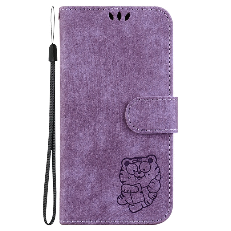 For iPhone 16 Little Tiger Embossed Leather Phone Case(Purple) - iPhone 16 Cases by PMC Jewellery | Online Shopping South Africa | PMC Jewellery | Buy Now Pay Later Mobicred