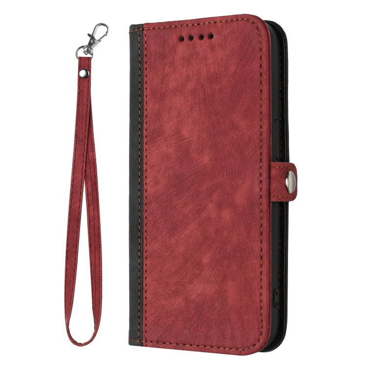 For iPhone SE 2024 Side Buckle Double Fold Hand Strap Leather Phone Case(Red) - More iPhone Cases by PMC Jewellery | Online Shopping South Africa | PMC Jewellery | Buy Now Pay Later Mobicred