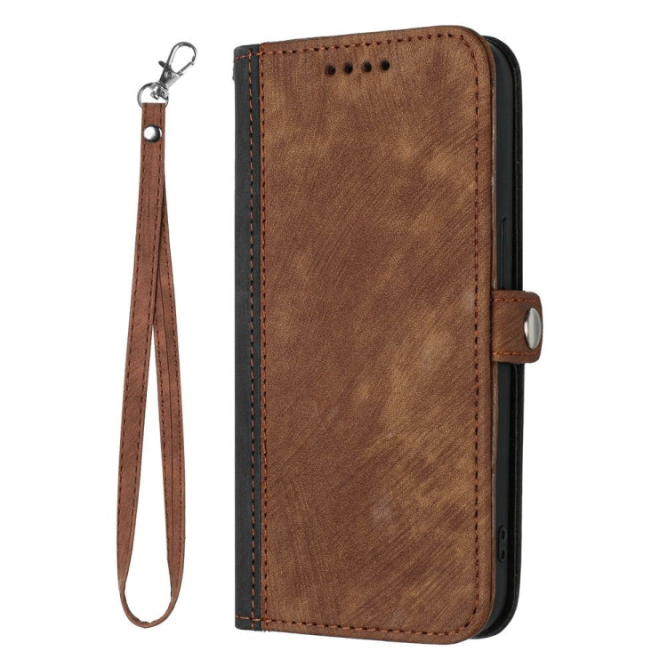 For iPhone 16 Side Buckle Double Fold Hand Strap Leather Phone Case(Brown) - iPhone 16 Cases by PMC TechLife | Online Shopping South Africa | PMC TechLife | Buy Now Pay Later Mobicred