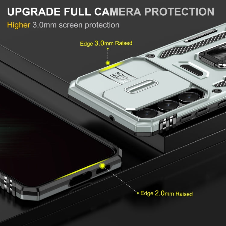 For Samsung Galaxy S24 5G Armor PC + TPU Camera Shield Phone Case(Grey) - Galaxy S24 5G Cases by PMC TechLife | Online Shopping South Africa | PMC TechLife