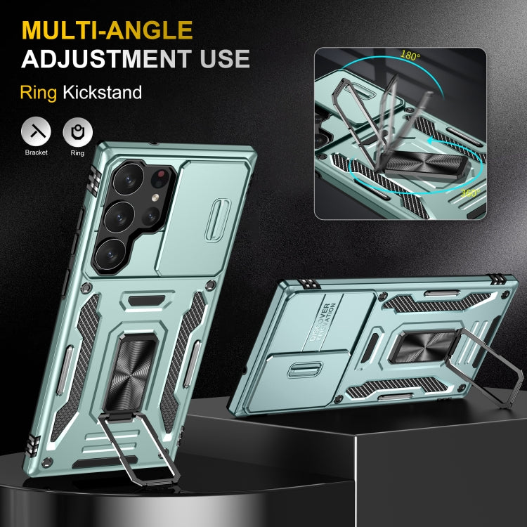 For Samsung Galaxy S24 Ultra 5G Armor PC + TPU Camera Shield Phone Case(Alpine Green) - Galaxy S24 Ultra 5G Cases by PMC TechLife | Online Shopping South Africa | PMC TechLife