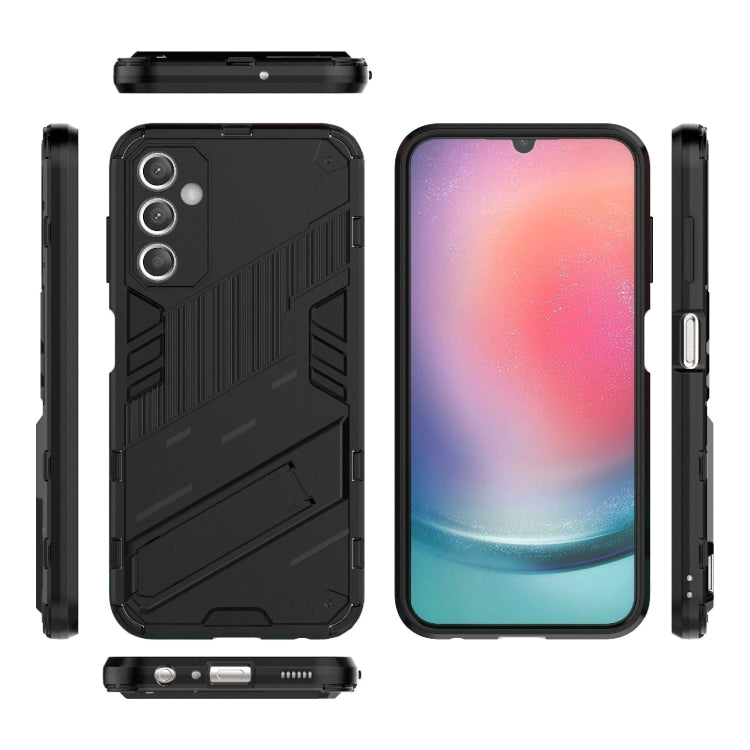 For Samsung Galaxy A25 5G Punk Armor 2 in 1 PC + TPU Shockproof Phone Case with Invisible Holder(Black) - Galaxy Phone Cases by PMC Jewellery | Online Shopping South Africa | PMC Jewellery