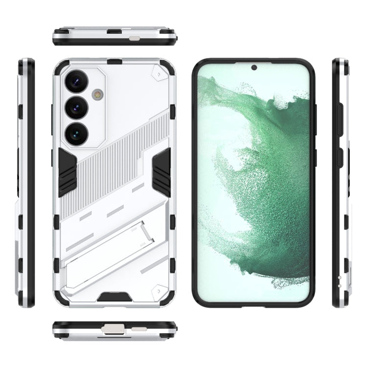 For Samsung Galaxy S24+ 5G Punk Armor 2 in 1 PC + TPU Shockproof Phone Case with Invisible Holder(White) - Galaxy S24+ 5G Cases by PMC Jewellery | Online Shopping South Africa | PMC Jewellery