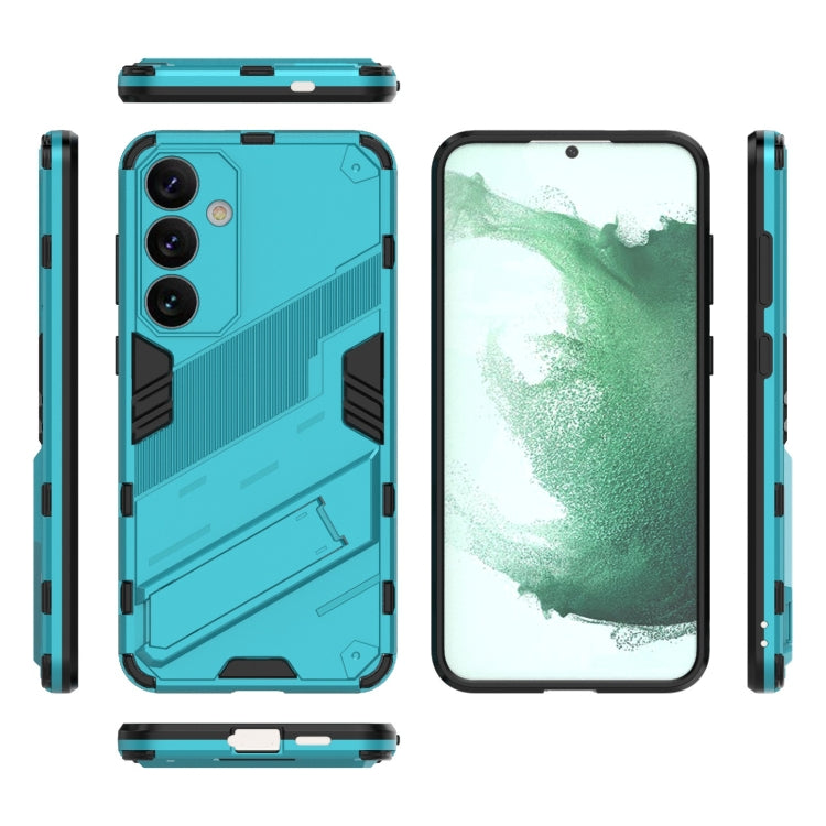 For Samsung Galaxy S24+ 5G Punk Armor 2 in 1 PC + TPU Shockproof Phone Case with Invisible Holder(Blue) - Galaxy S24+ 5G Cases by PMC Jewellery | Online Shopping South Africa | PMC Jewellery