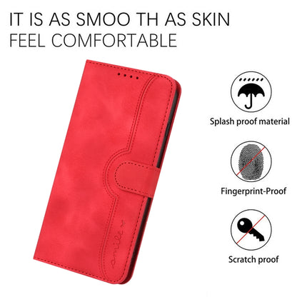 For iPhone SE 2024 Heart Pattern Skin Feel Leather Phone Case(Red) - More iPhone Cases by PMC Jewellery | Online Shopping South Africa | PMC Jewellery | Buy Now Pay Later Mobicred