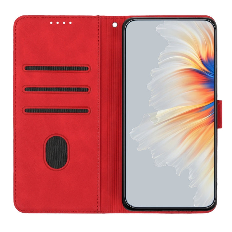 For iPhone 16 Pro Max Heart Pattern Skin Feel Leather Phone Case(Red) - iPhone 16 Pro Max Cases by PMC TechLife | Online Shopping South Africa | PMC TechLife | Buy Now Pay Later Mobicred