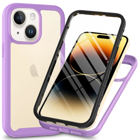 For iPhone 15 Plus Starry Sky Solid Color Series PC + TPU Phone Case with PET Film(Purple) - iPhone 15 Plus Cases by PMC Jewellery | Online Shopping South Africa | PMC Jewellery