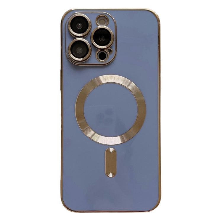 For iPhone 13 Pro Magsafe Plating TPU Phone Case with Lens Film(Light Blue) - iPhone 13 Pro Cases by PMC TechLife | Online Shopping South Africa | PMC TechLife