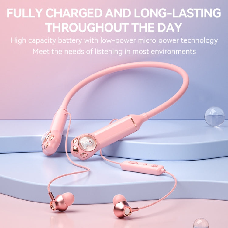 K1692 Meow Planet Neck-mounted Noise Reduction Sports Bluetooth Earphones(Blue) - Neck-mounted Earphone by PMC Jewellery | Online Shopping South Africa | PMC Jewellery | Buy Now Pay Later Mobicred