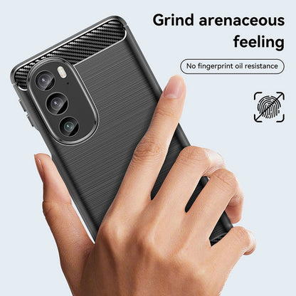 For Motorola Edge 30 Pro Brushed Texture Carbon Fiber TPU Phone Case(Black) - Motorola Cases by PMC Jewellery | Online Shopping South Africa | PMC Jewellery | Buy Now Pay Later Mobicred