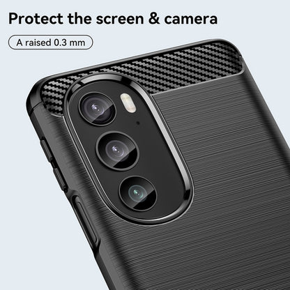 For Motorola Edge 30 Pro Brushed Texture Carbon Fiber TPU Phone Case(Black) - Motorola Cases by PMC Jewellery | Online Shopping South Africa | PMC Jewellery | Buy Now Pay Later Mobicred