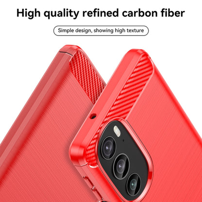 For Motorola Edge 30 Pro Brushed Texture Carbon Fiber TPU Phone Case(Red) - Motorola Cases by PMC Jewellery | Online Shopping South Africa | PMC Jewellery | Buy Now Pay Later Mobicred