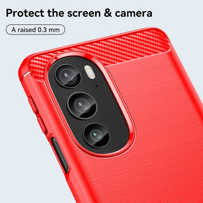 For Motorola Edge 30 Pro Brushed Texture Carbon Fiber TPU Phone Case(Red) - Motorola Cases by PMC Jewellery | Online Shopping South Africa | PMC Jewellery | Buy Now Pay Later Mobicred