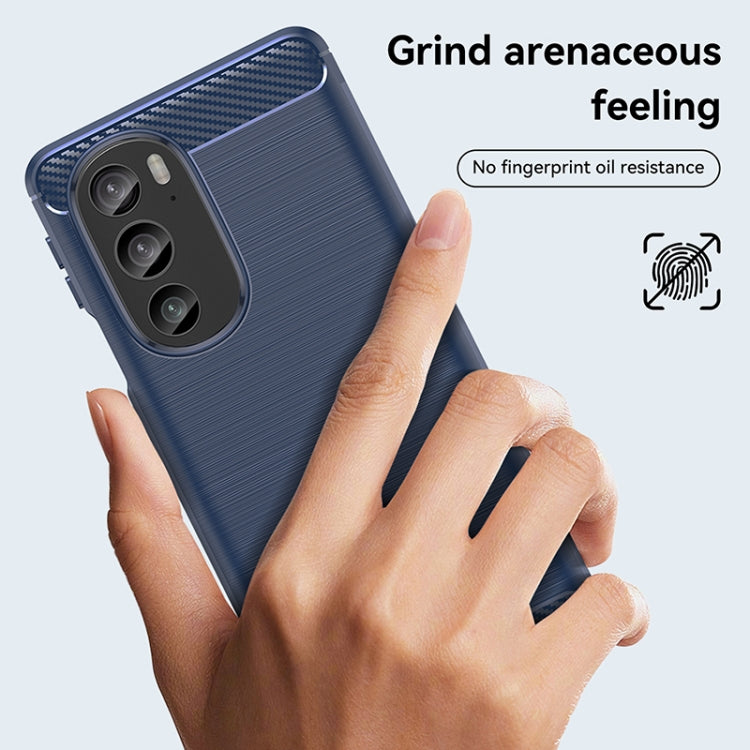 For Motorola Edge 30 Pro Brushed Texture Carbon Fiber TPU Phone Case(Blue) - Motorola Cases by PMC Jewellery | Online Shopping South Africa | PMC Jewellery | Buy Now Pay Later Mobicred