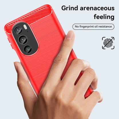 For Motorola Edge+ 2022 Brushed Texture Carbon Fiber TPU Phone Case(Red) - Motorola Cases by PMC Jewellery | Online Shopping South Africa | PMC Jewellery | Buy Now Pay Later Mobicred