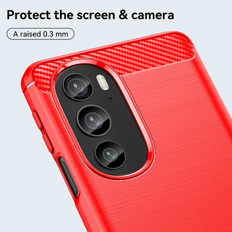 For Motorola Edge+ 2022 Brushed Texture Carbon Fiber TPU Phone Case(Red) - Motorola Cases by PMC Jewellery | Online Shopping South Africa | PMC Jewellery | Buy Now Pay Later Mobicred