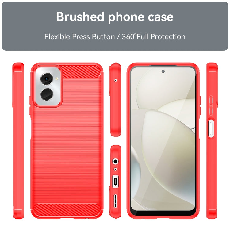 For Motorola Moto G Power 2024 Brushed Texture Carbon Fiber TPU Phone Case(Red) - Motorola Cases by PMC Jewellery | Online Shopping South Africa | PMC Jewellery | Buy Now Pay Later Mobicred