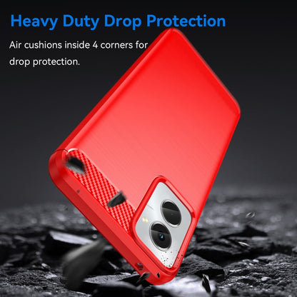 For Motorola Moto G Power 2024 Brushed Texture Carbon Fiber TPU Phone Case(Red) - Motorola Cases by PMC Jewellery | Online Shopping South Africa | PMC Jewellery | Buy Now Pay Later Mobicred