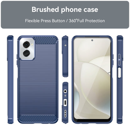 For Motorola Moto G Power 2024 Brushed Texture Carbon Fiber TPU Phone Case(Blue) - Motorola Cases by PMC Jewellery | Online Shopping South Africa | PMC Jewellery | Buy Now Pay Later Mobicred