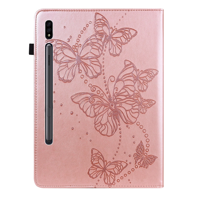 For Samsung Galaxy Tab S9 Embossed Butterfly Pattern Leather Tablet Case(Pink) - Galaxy Tab S9 Cases by PMC Jewellery | Online Shopping South Africa | PMC Jewellery | Buy Now Pay Later Mobicred