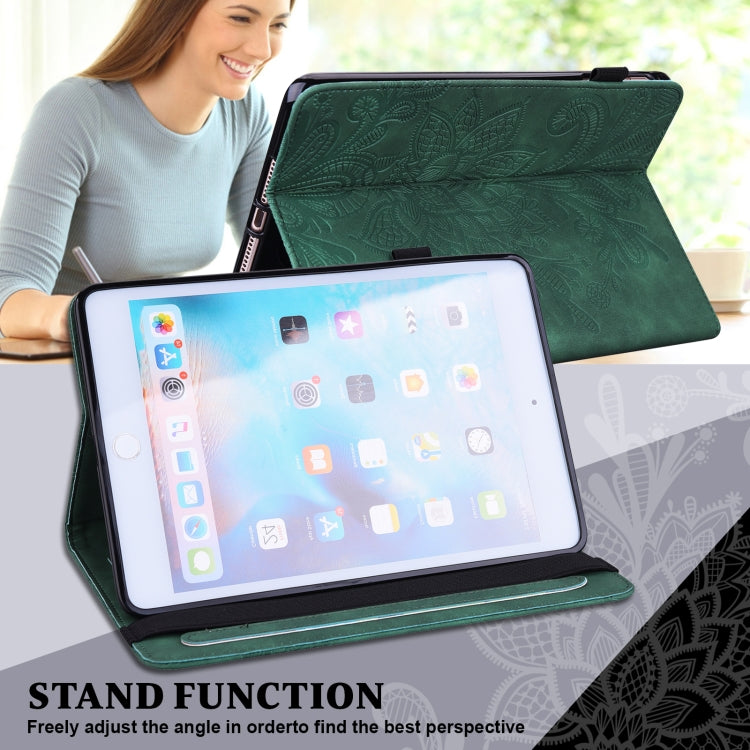 For Samsung Galaxy Tab S9 Lace Flower Embossing Pattern Leather Tablet Case(Green) - free shipping - PMC Jewellery - Order now!