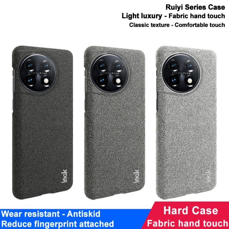 For OnePlus 11 5G imak Ruiyi Series Cloth Texture PU + PC Phone Case(Dark Grey) - OnePlus Cases by imak | Online Shopping South Africa | PMC TechLife | Buy Now Pay Later Mobicred